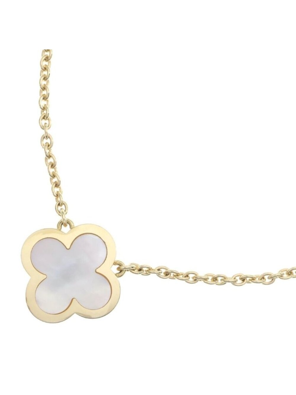 Van Cleef & Arpels Pure Alhambra Necklace Mother of Pearl 18k Yellow Gold White